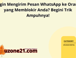 Ingin Mengirim Pesan WhatsApp ke Orang yang Memblokir Anda? Begini Trik Ampuhnya!