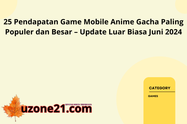 25 Pendapatan Game Mobile Anime Gacha
