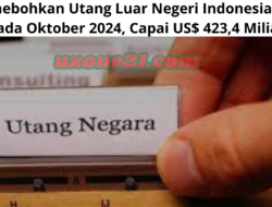 Menghebohkan Utang Luar Negeri Indonesia Turun Pada Oktober 2024, Capai US$ 423,4 Miliar